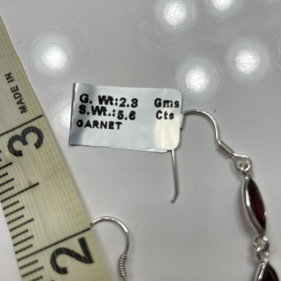 Dangle Garnet Earrings - Picture 6 of 6